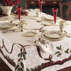 Lenox Holiday Nouveau Table Cloth 60" x 102" Rectangle - Like new w/o package